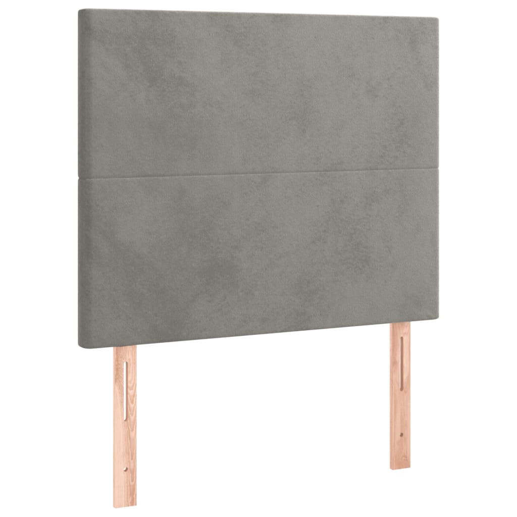 Box spring krevet s madracem svjetlosivi 100x200 cm baršunasti