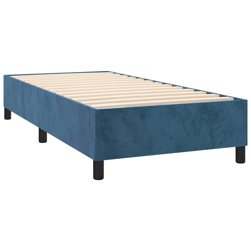 Box spring krevet s madracem tamnoplavi 80 x 200 cm baršunasti