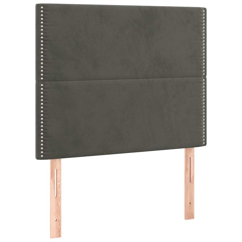 Box spring krevet s madracem tamnosivi 90x190 cm baršunasti