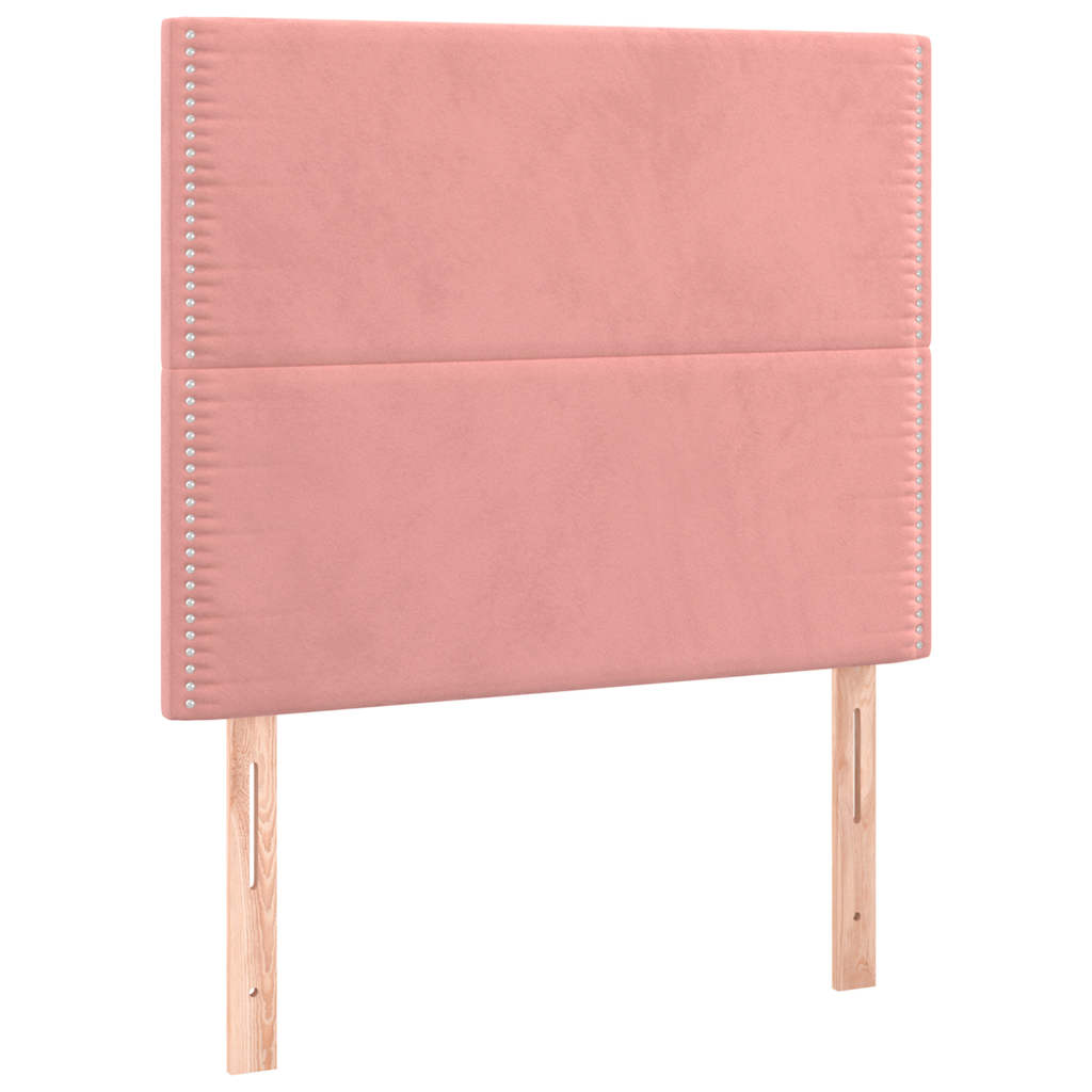 Box spring krevet s madracem ružičasti 90x200 cm baršunasti
