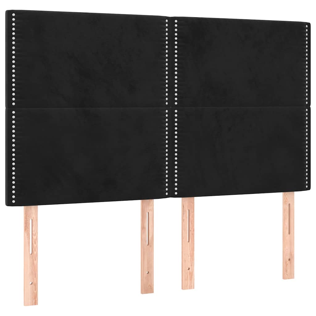 Krevet s oprugama i madracem crni 140x200 cm baršunasti