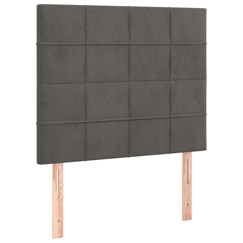 Box spring krevet s madracem tamnosivi 90x200 cm baršunasti