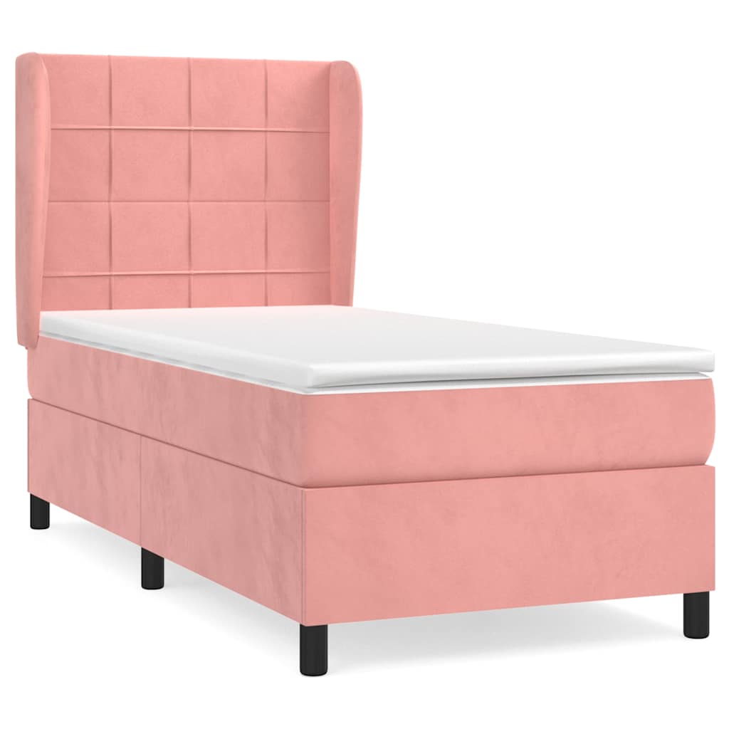 Box spring krevet s madracem ružičasti 100x200 cm baršunasti