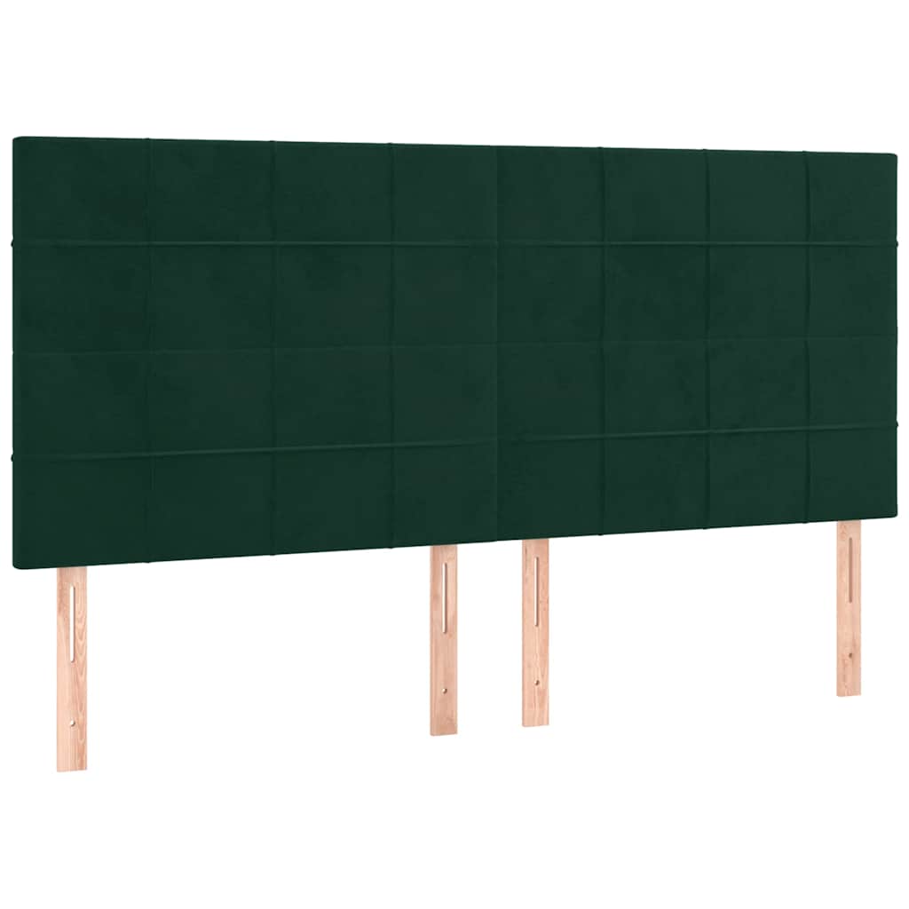 Krevet s oprugama i madracem tamnozeleni 180x200 cm baršunasti