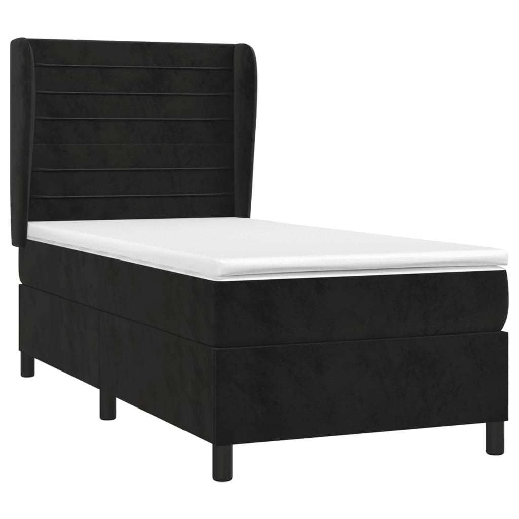 Box spring krevet s madracem crni 80 x 200 cm baršunasti