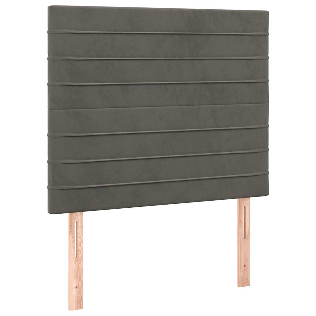 Box spring krevet s madracem tamnosivi 90x200 cm baršunasti