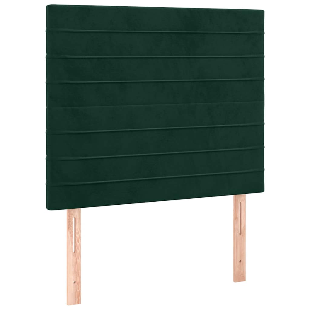 Box spring krevet s madracem tamnozeleni 90x200 cm baršunasti