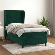 Box spring krevet s madracem tamnozeleni 90x200 cm baršunasti