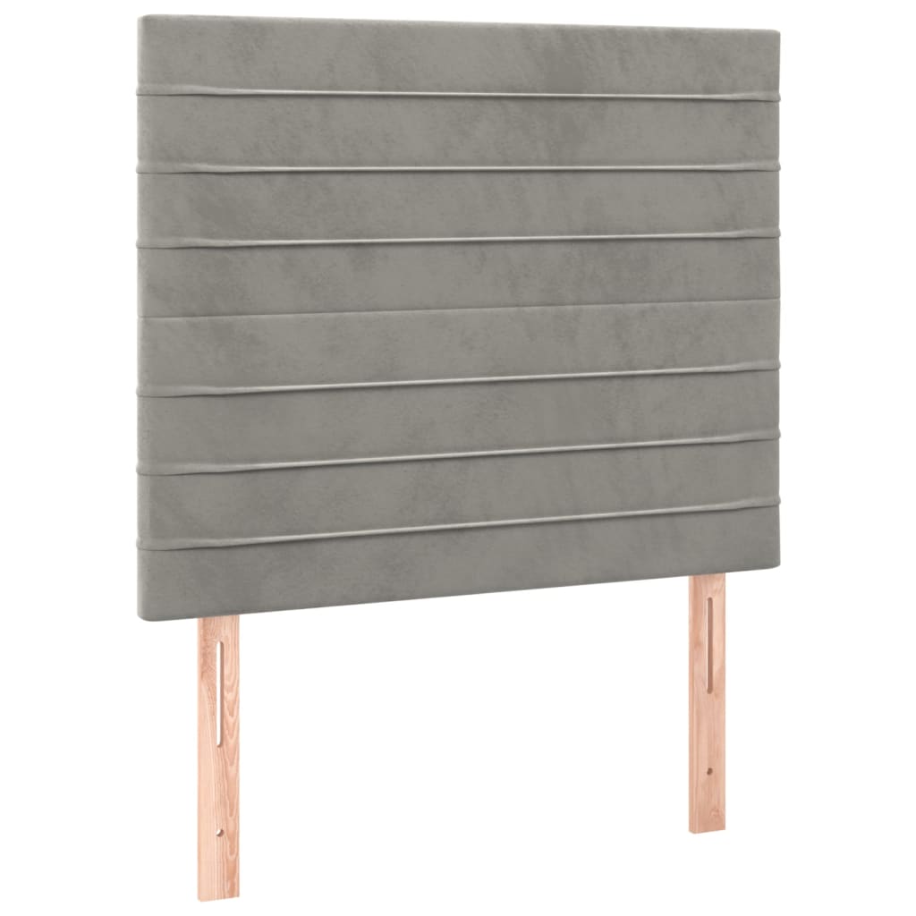 Box spring krevet s madracem svjetlosivi 100x200 cm baršunasti