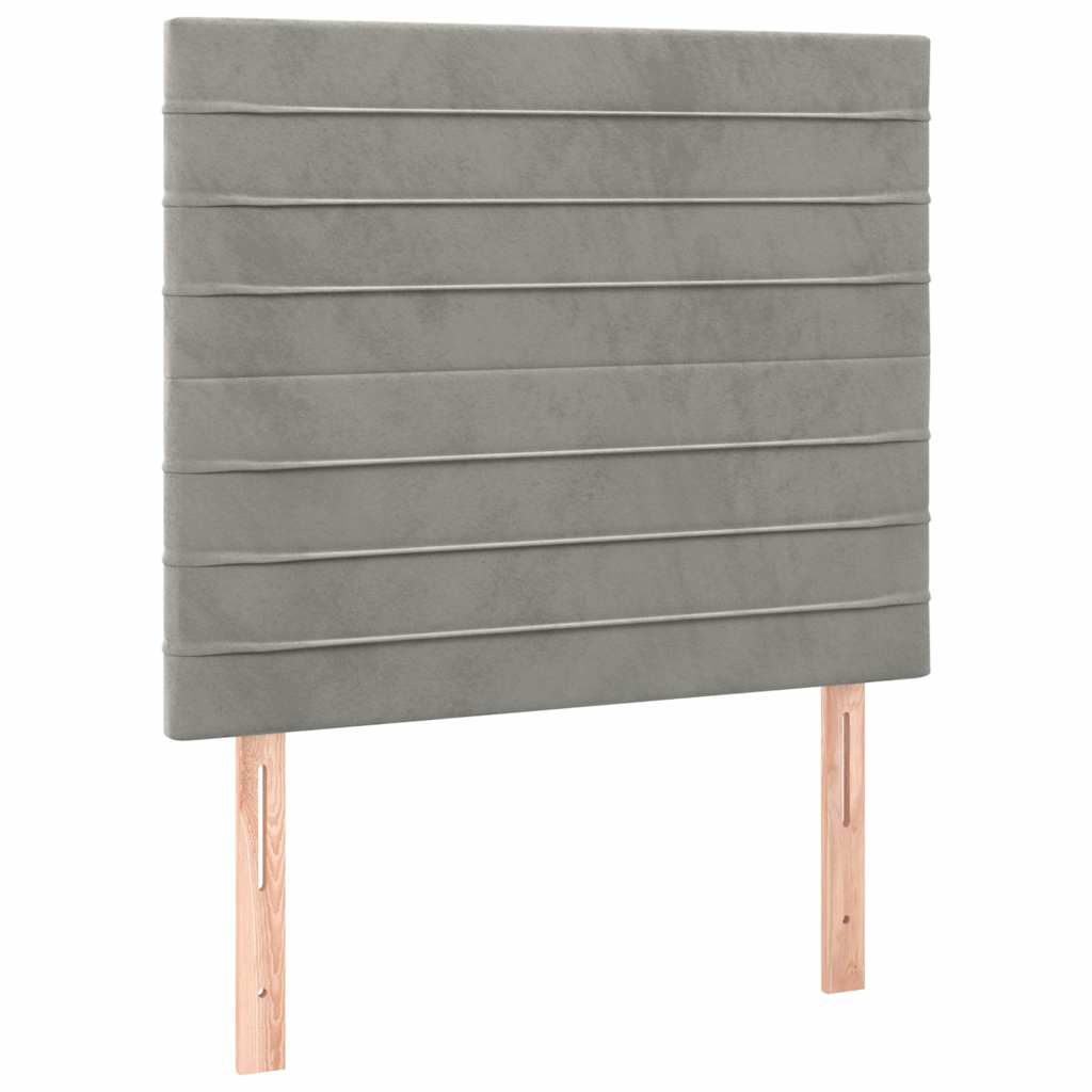 Box spring krevet s madracem svjetlosivi 100x200 cm baršunasti