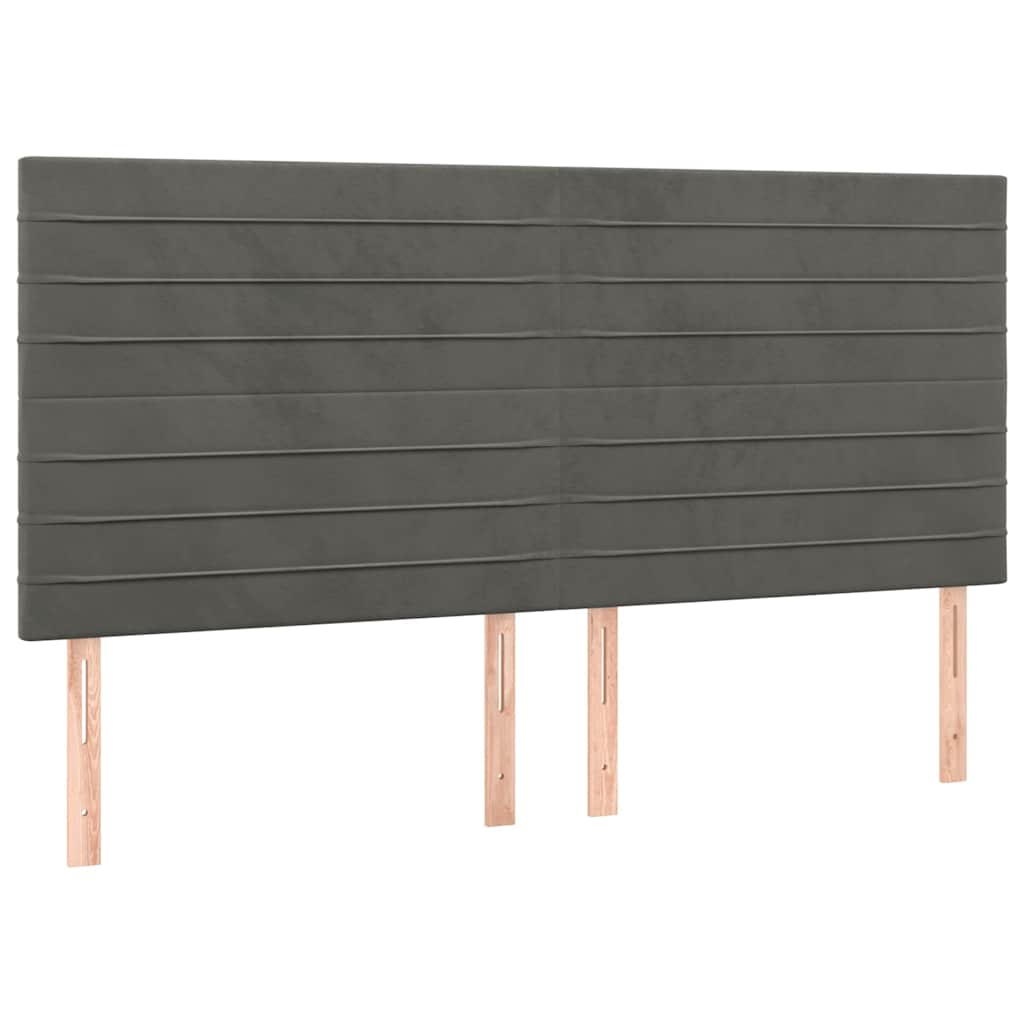 Krevet s oprugama i madracem tamnosivi 200x200 cm baršunasti