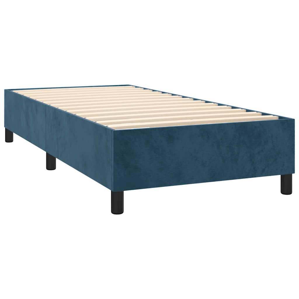 Box spring krevet s madracem tamnoplavi 80 x 200 cm baršunasti