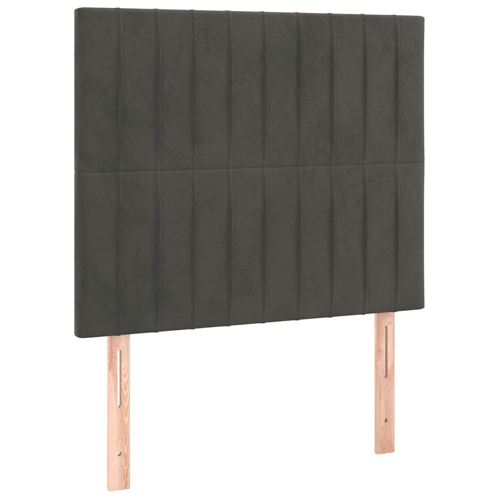 Box spring krevet s madracem tamnosivi 90x190 cm baršunasti