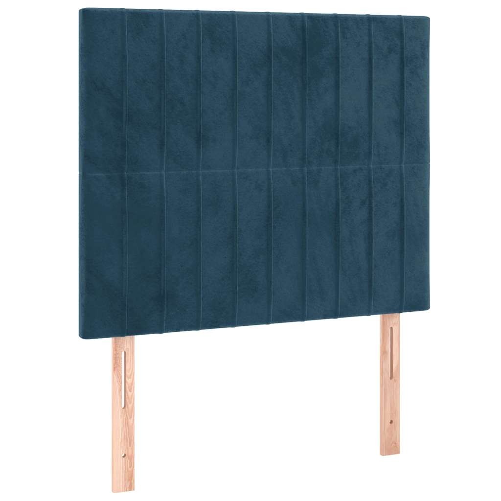 Box spring krevet s madracem tamnoplavi 90x200 cm baršunasti