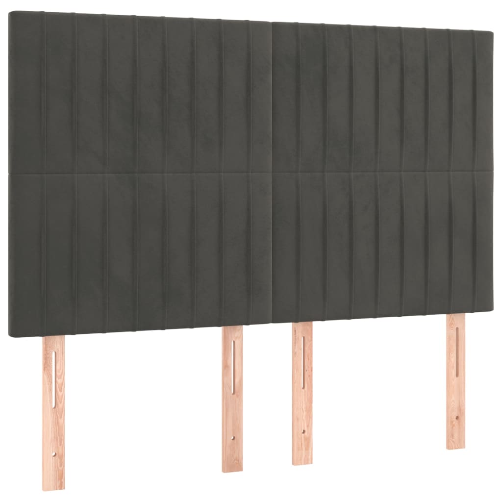 Krevet s oprugama i madracem tamnosivi 140x190 cm baršunasti