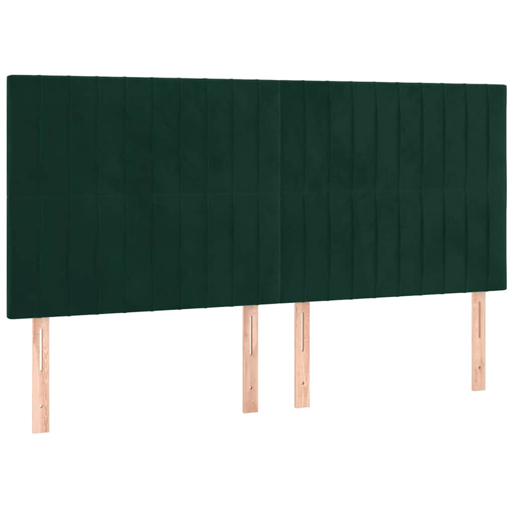Krevet s oprugama i madracem tamnozeleni 200x200 cm baršunasti