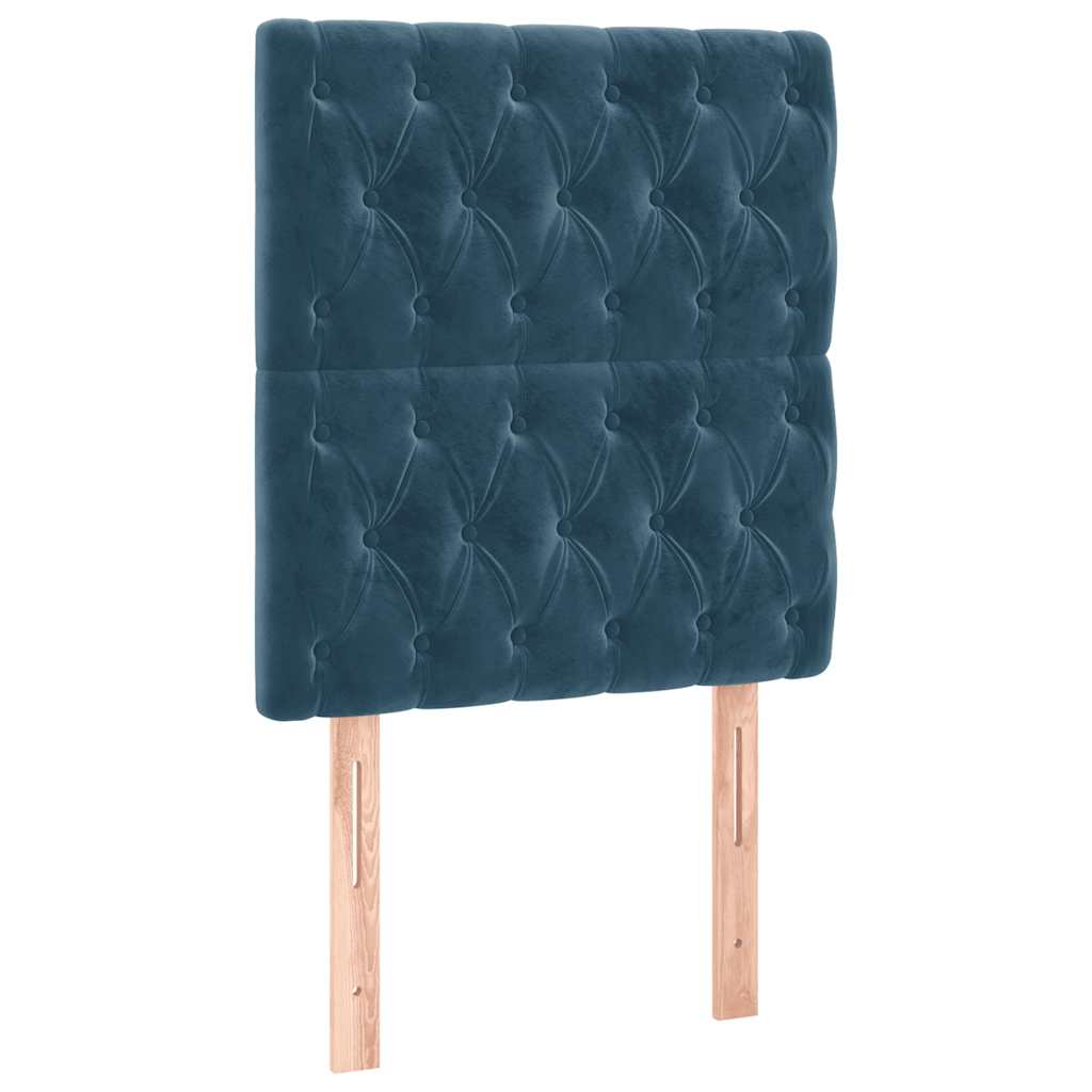 Box spring krevet s madracem tamnoplavi 80 x 200 cm baršunasti