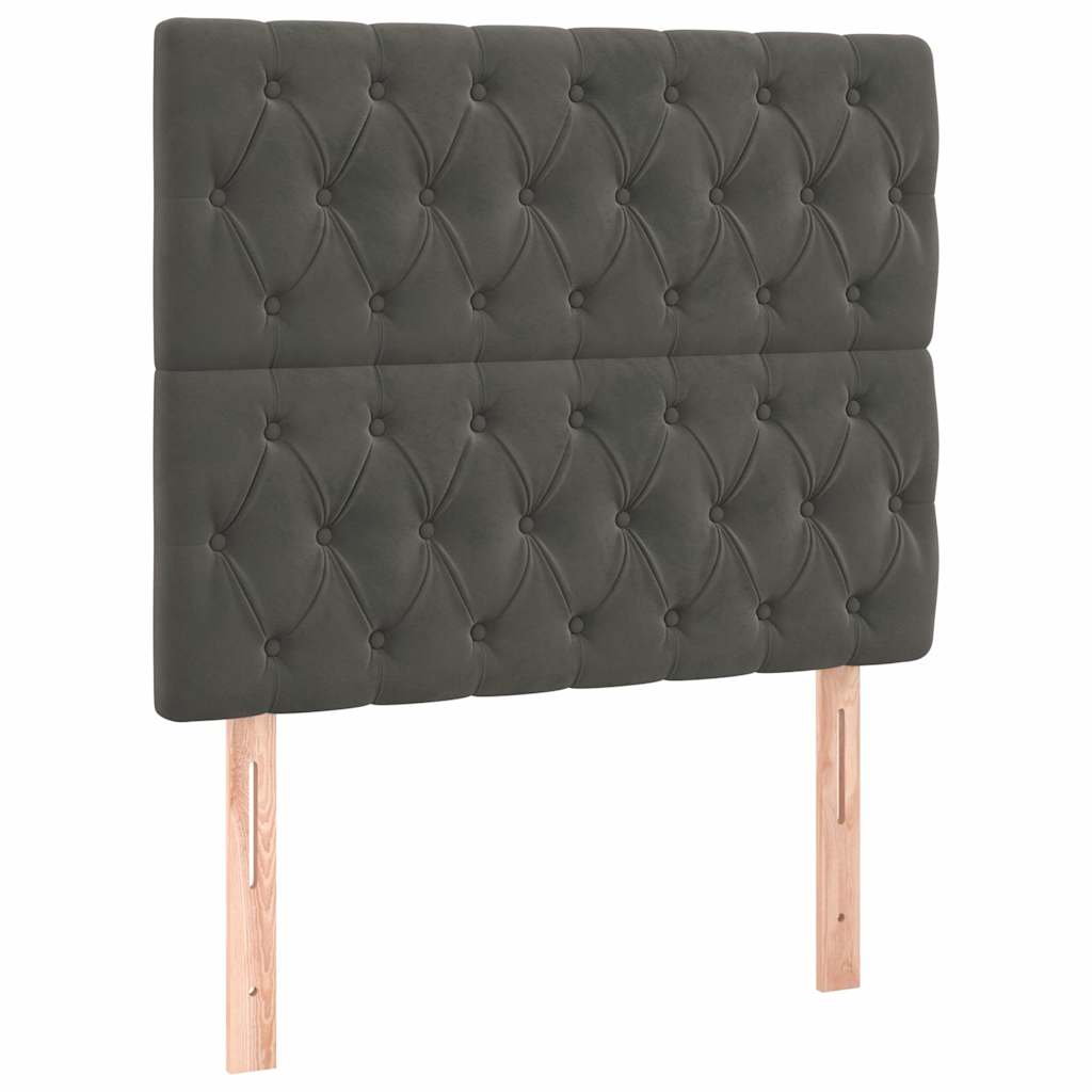 Box spring krevet s madracem tamnosivi 100x200 cm baršunasti