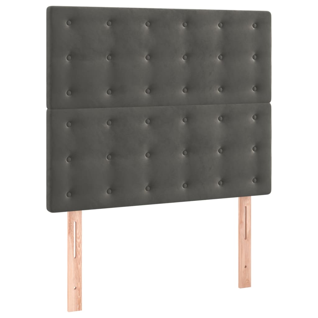 Box spring krevet s madracem tamnosivi 80 x 200 cm baršunasti