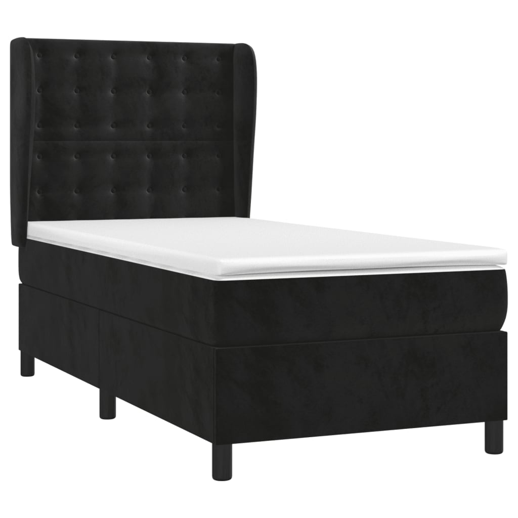 Box spring krevet s madracem crni 80 x 200 cm baršunasti