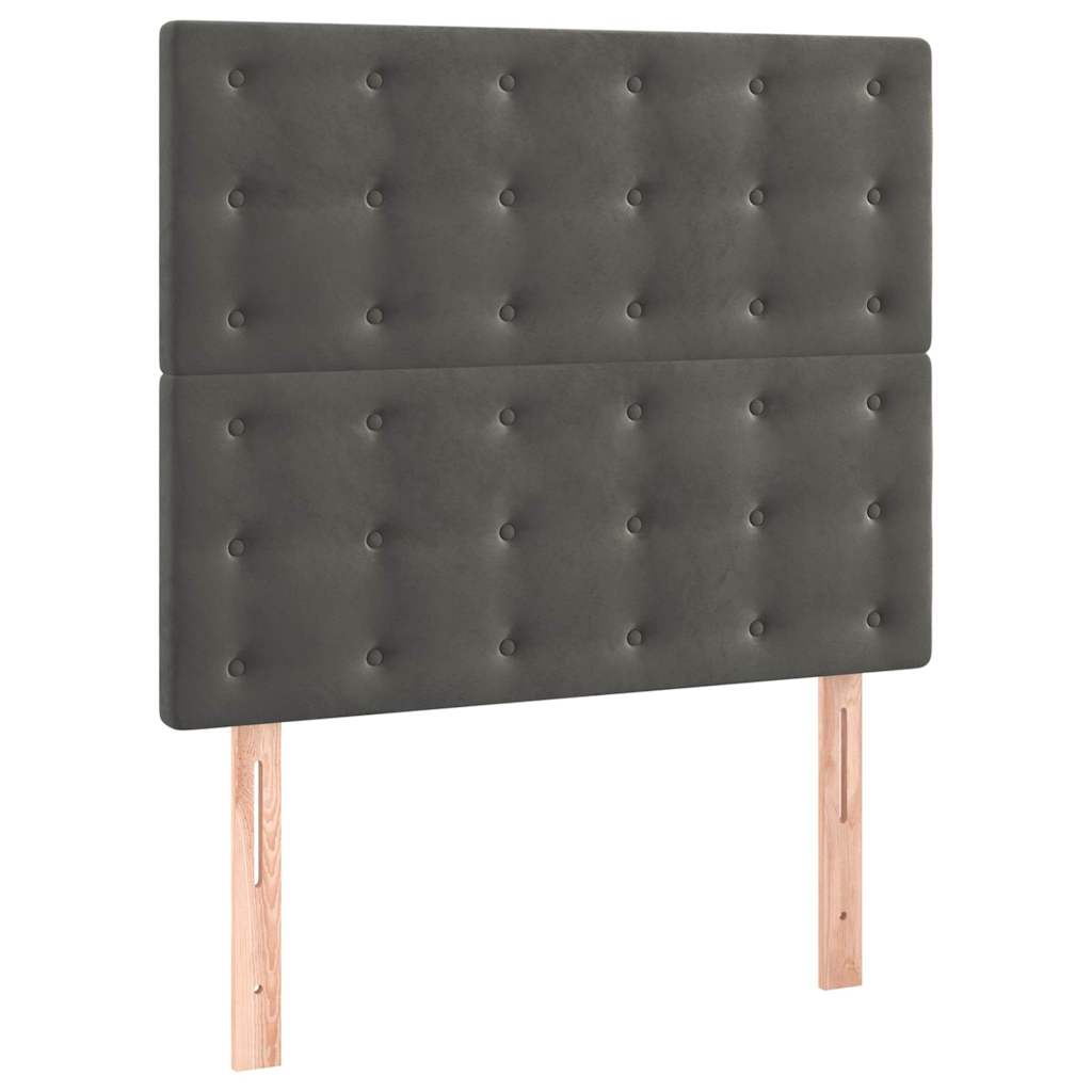 Box spring krevet s madracem tamnosivi 90x190 cm baršunasti