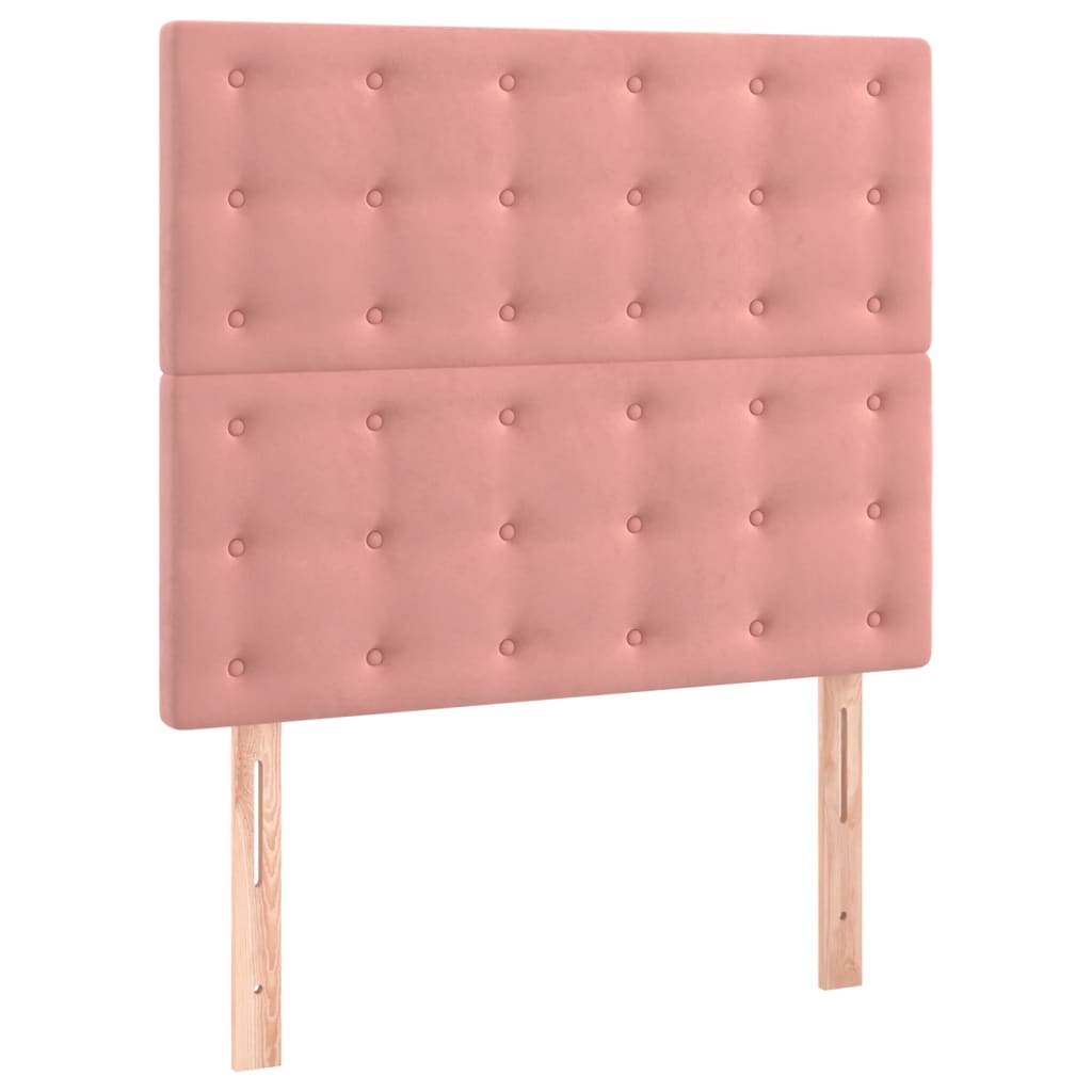 Box spring krevet s madracem ružičasti 90x190 cm baršunasti