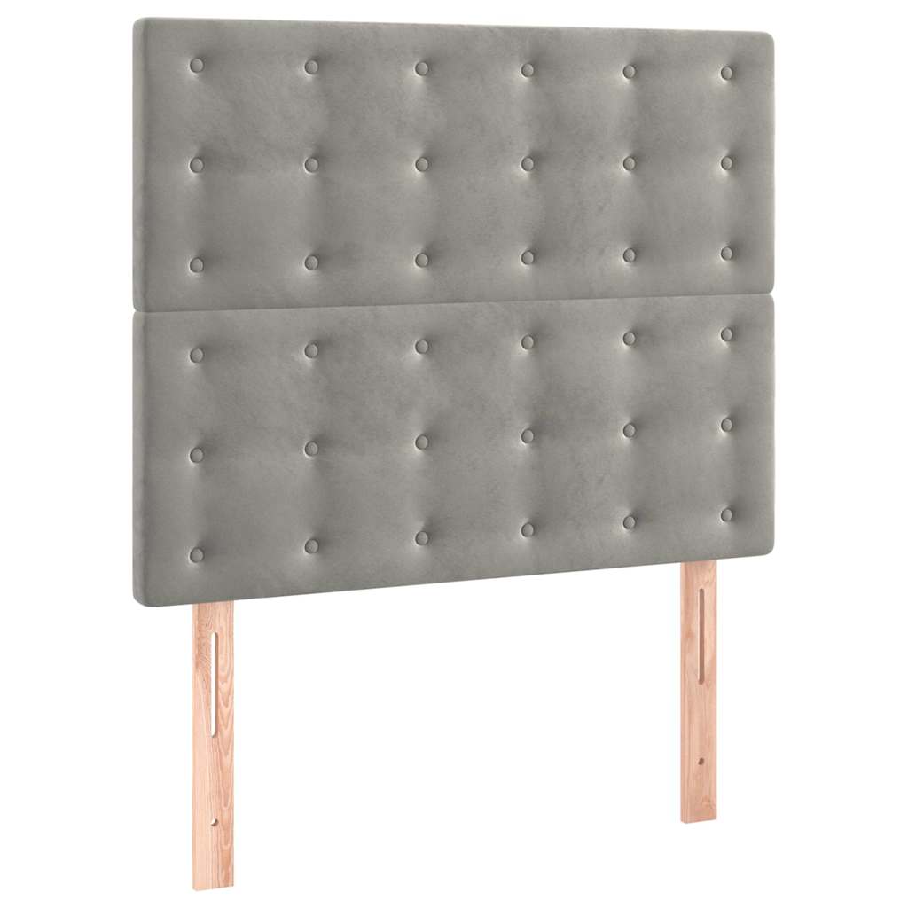 Box spring krevet s madracem svjetlosivi 100x200 cm baršunasti