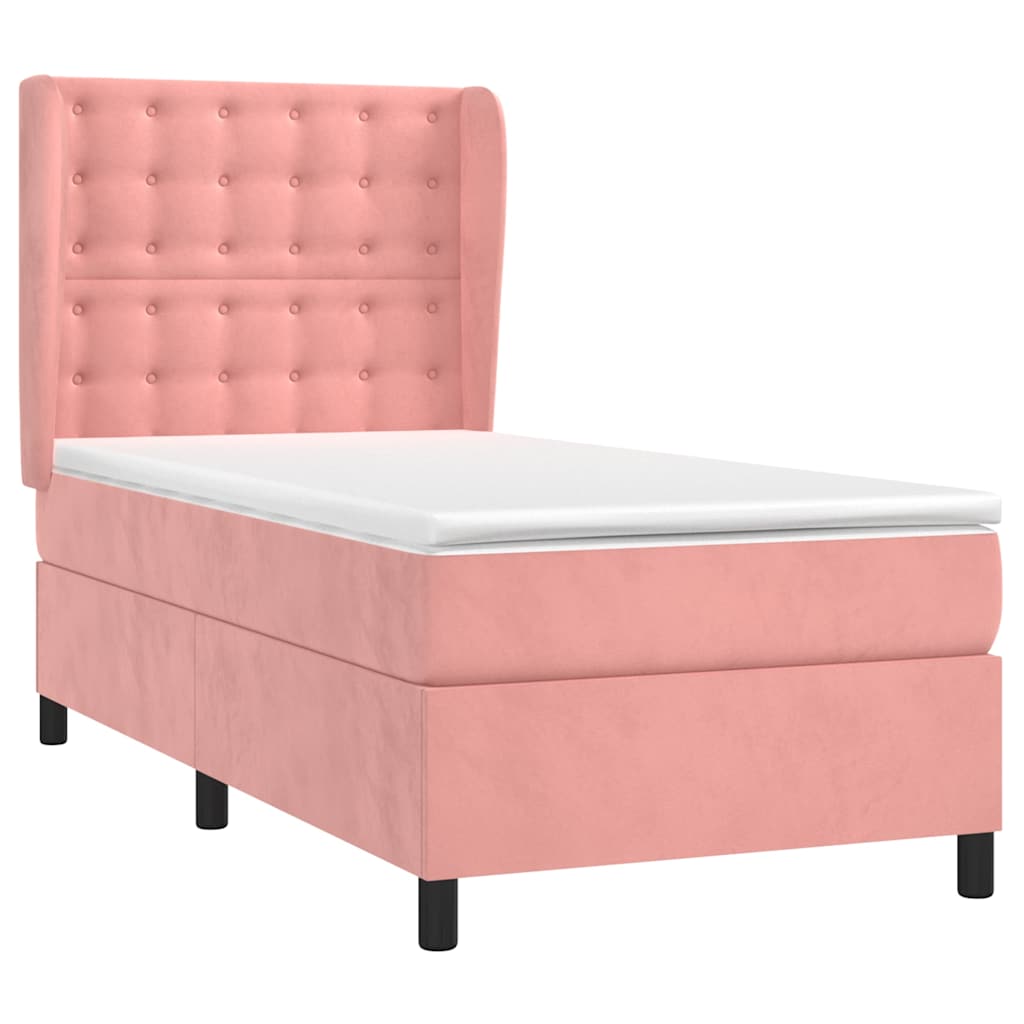 Box spring krevet s madracem ružičasti 100x200 cm baršunasti