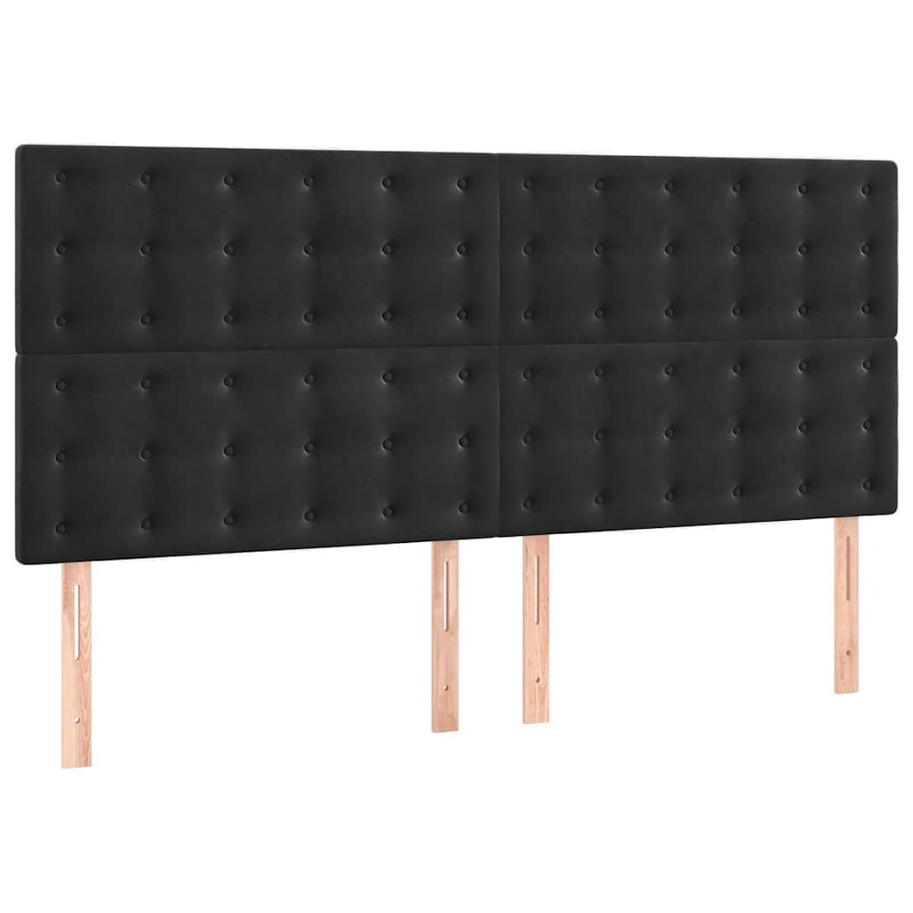 Krevet s oprugama i madracem crni 180x200 cm baršunasti