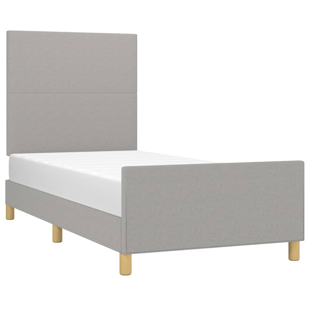 Okvir za krevet bez madraca svjetlosivi 80x200 cm od tkanine