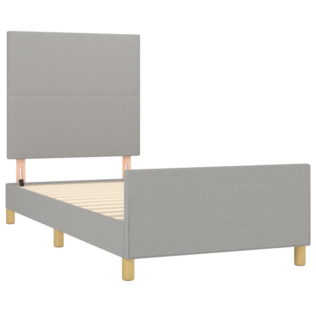 Okvir za krevet bez madraca svjetlosivi 80x200 cm od tkanine