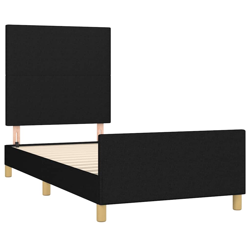 Okvir za krevet bez madraca crni 100x200 cm od tkanine
