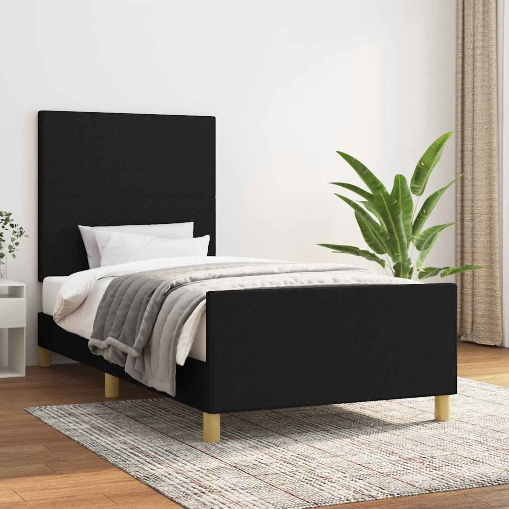 Okvir za krevet bez madraca crni 100x200 cm od tkanine