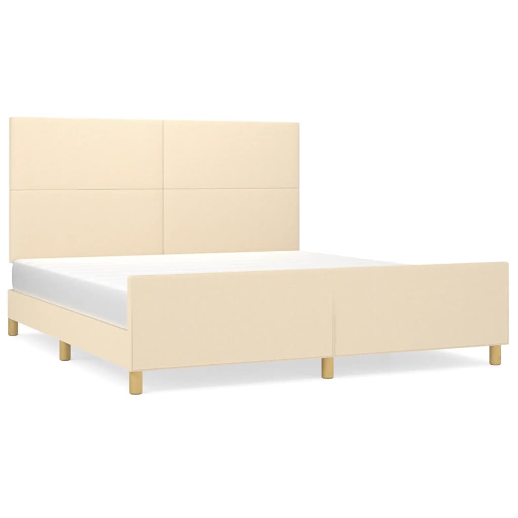 Okvir za krevet bez madraca krem 180 x 200 cm od tkanine