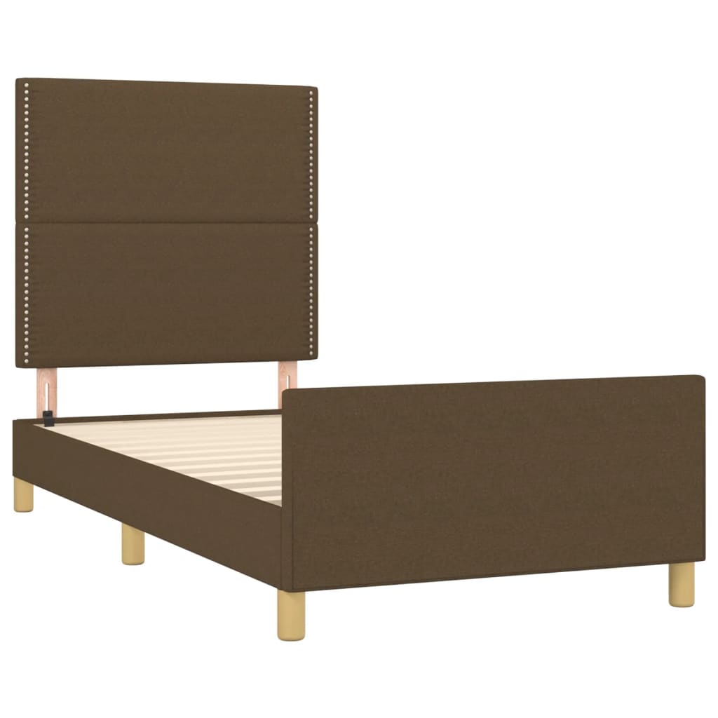 Okvir za krevet bez madraca tamnosmeđi 90 x 190 cm od tkanine