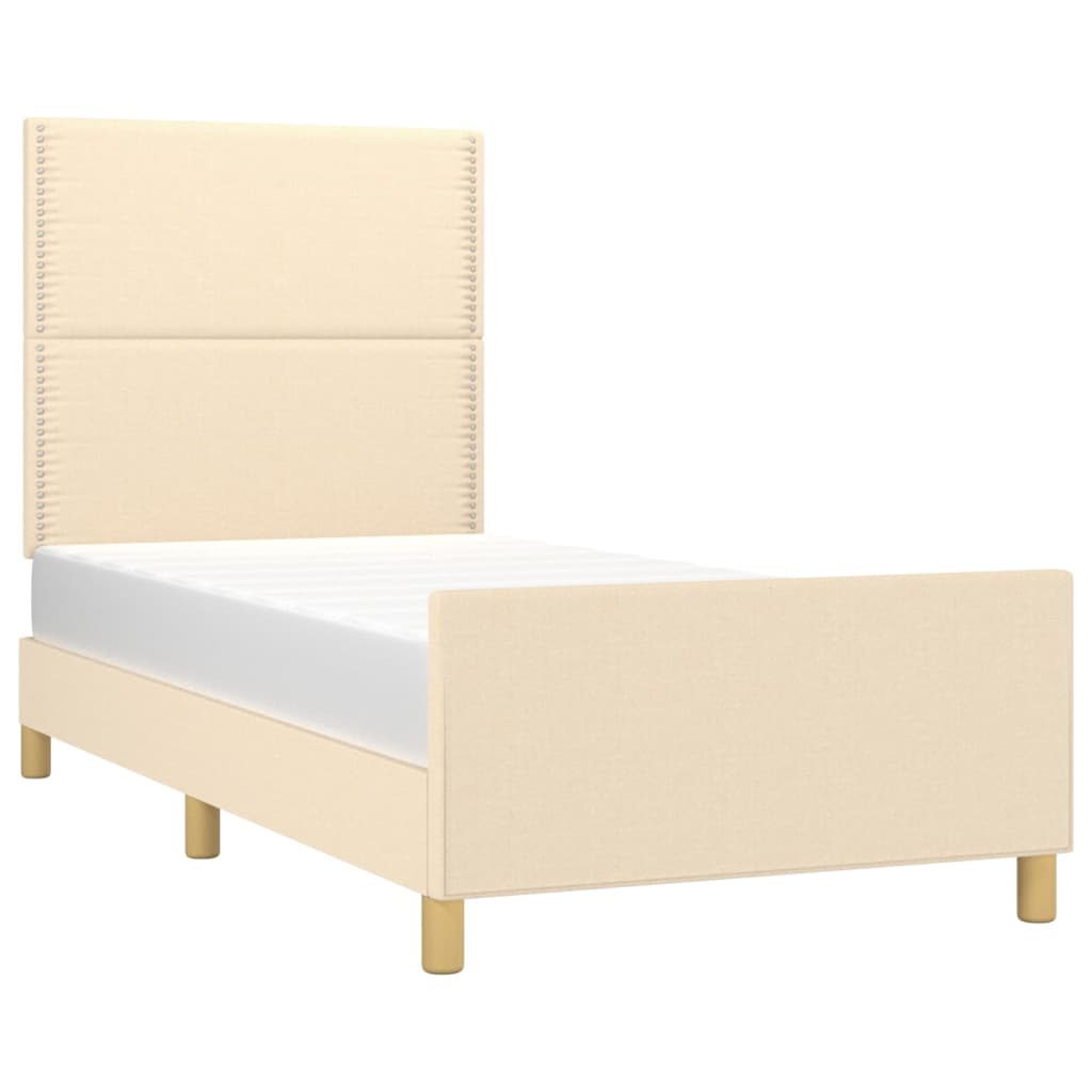 Okvir za krevet bez madraca krem 90x190cm od tkanine