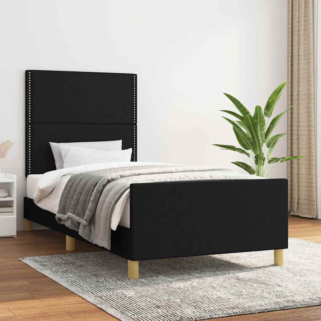 Okvir za krevet bez madraca crni 90x200cm od tkanine