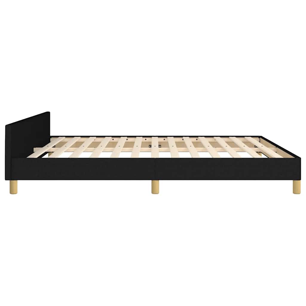 Okvir za krevet bez madraca crni 160x200 cm od tkanine