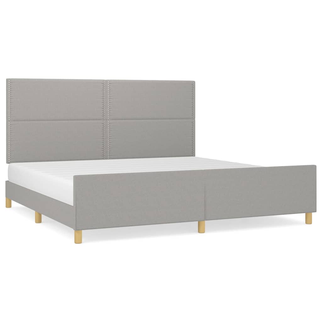 Okvir za krevet bez madraca svjetlosivi 200 x 200 cm od tkanine
