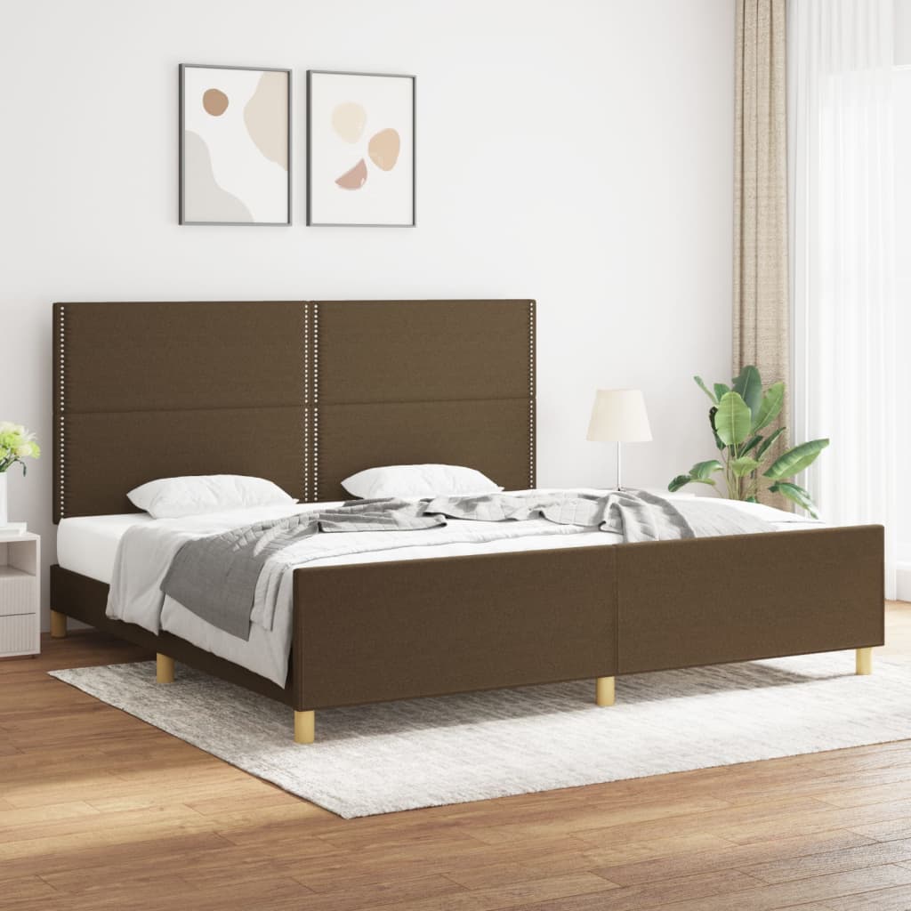 Okvir za krevet bez madraca tamnosmeđi 200x200 cm od tkanine