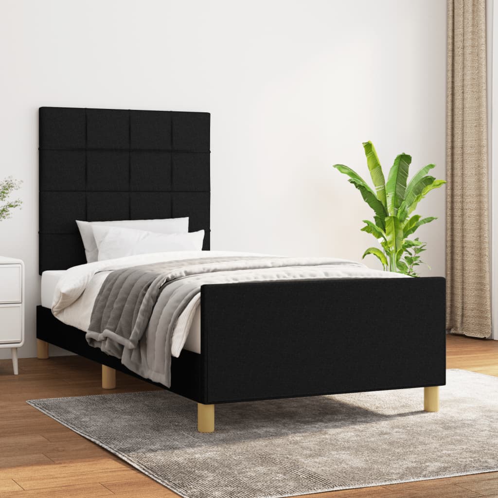 Okvir za krevet bez madraca crni 80x200cm od tkanine