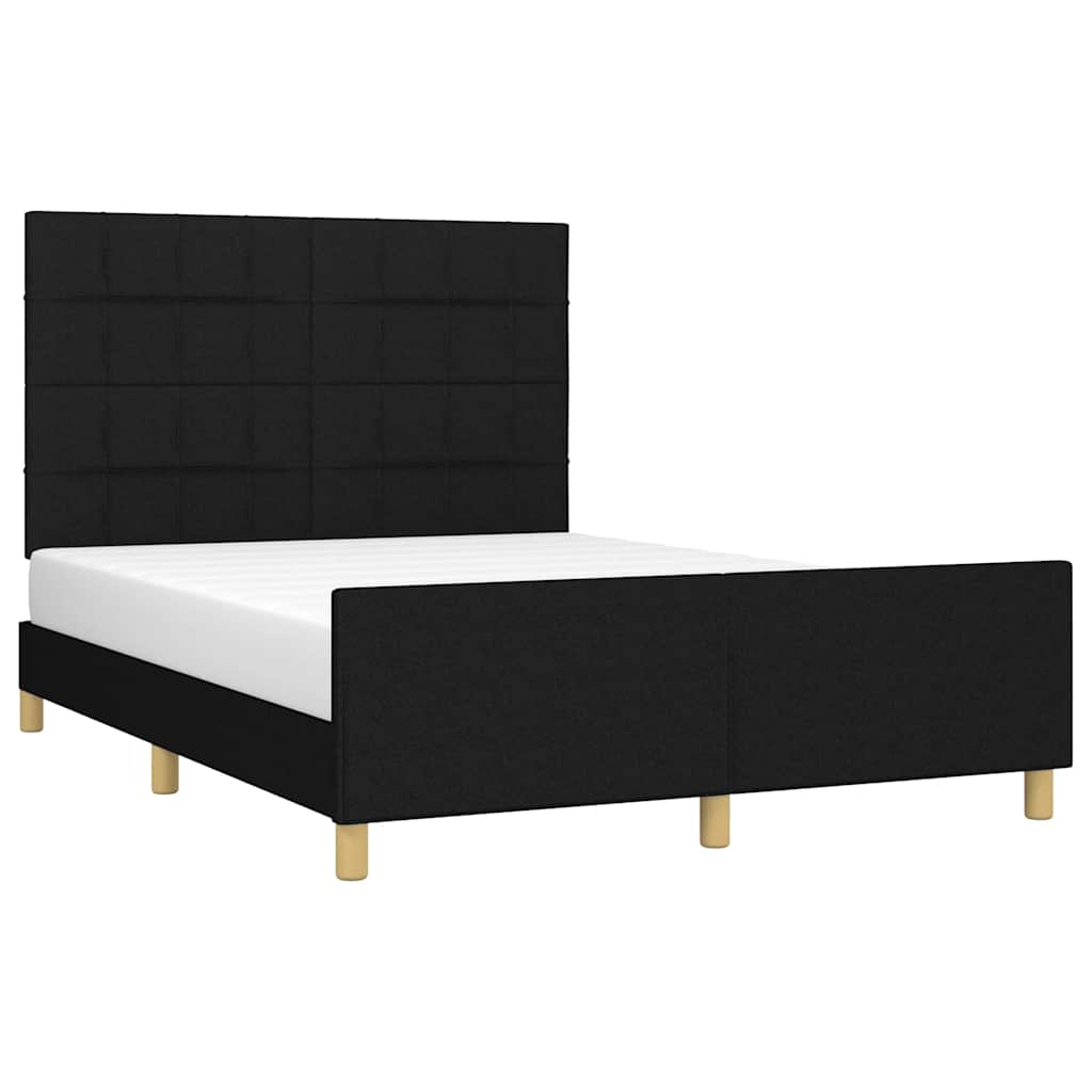 Okvir za krevet bez madraca crni 140 x 190 cm od tkanine