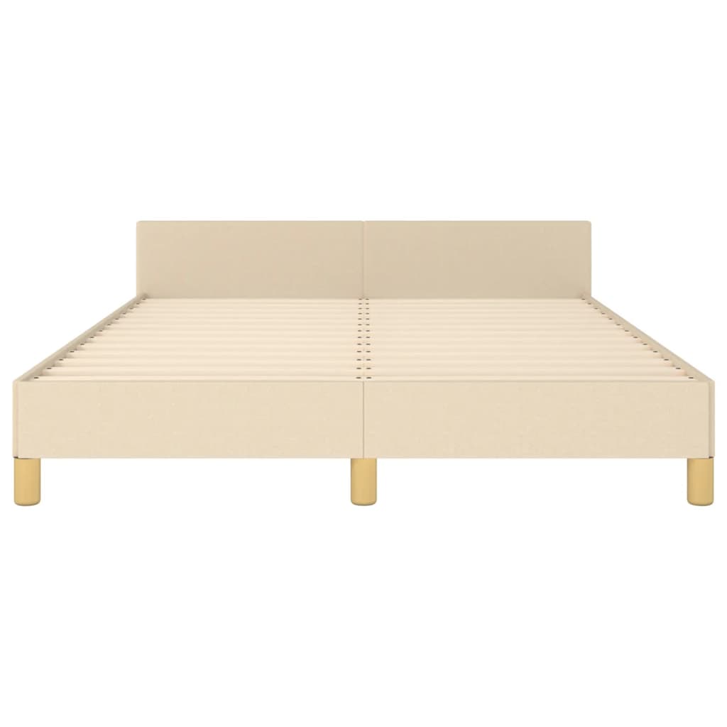 Okvir za krevet bez madraca krem 140 x 190 cm od tkanine