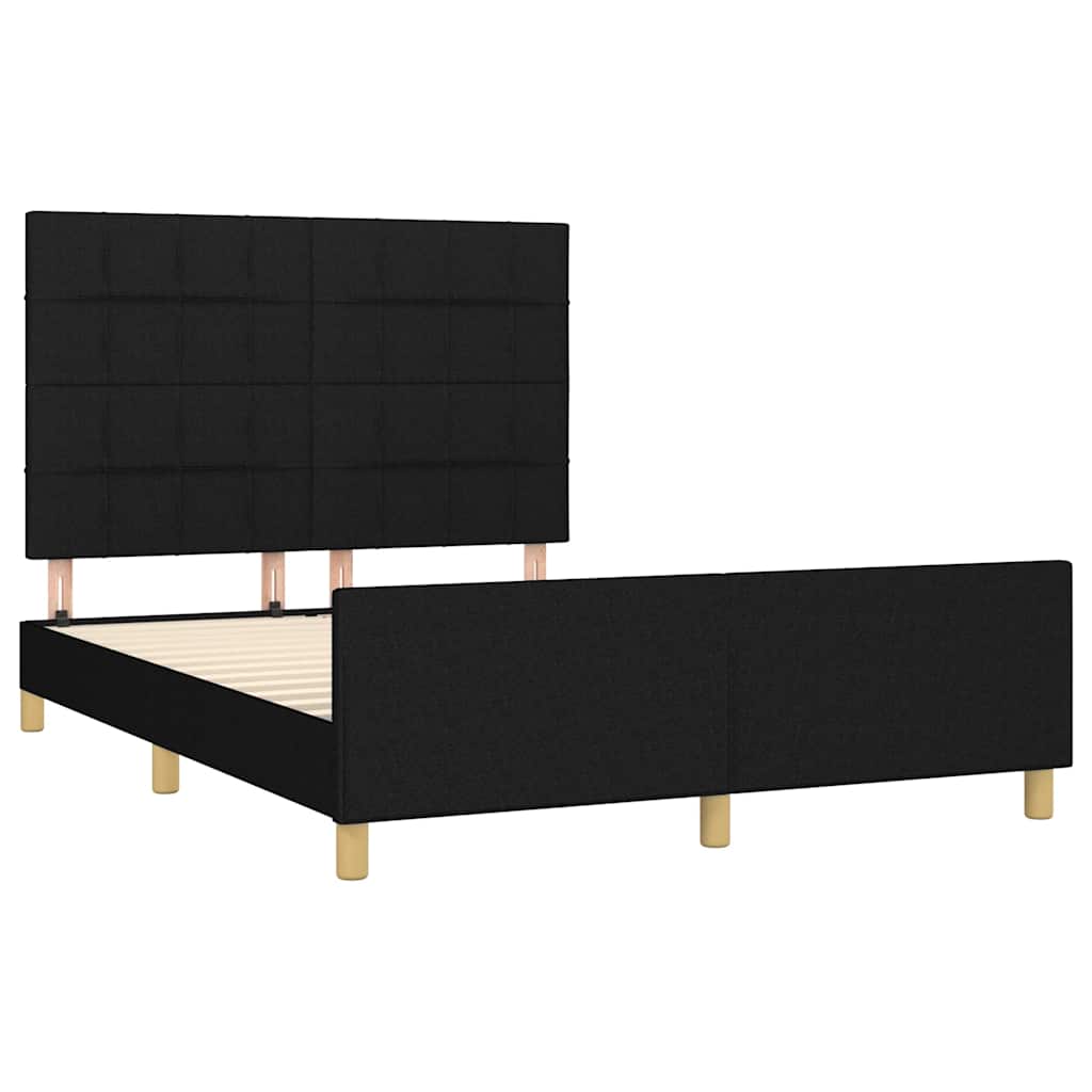 Okvir za krevet bez madraca crni 140x200 cm od tkanine