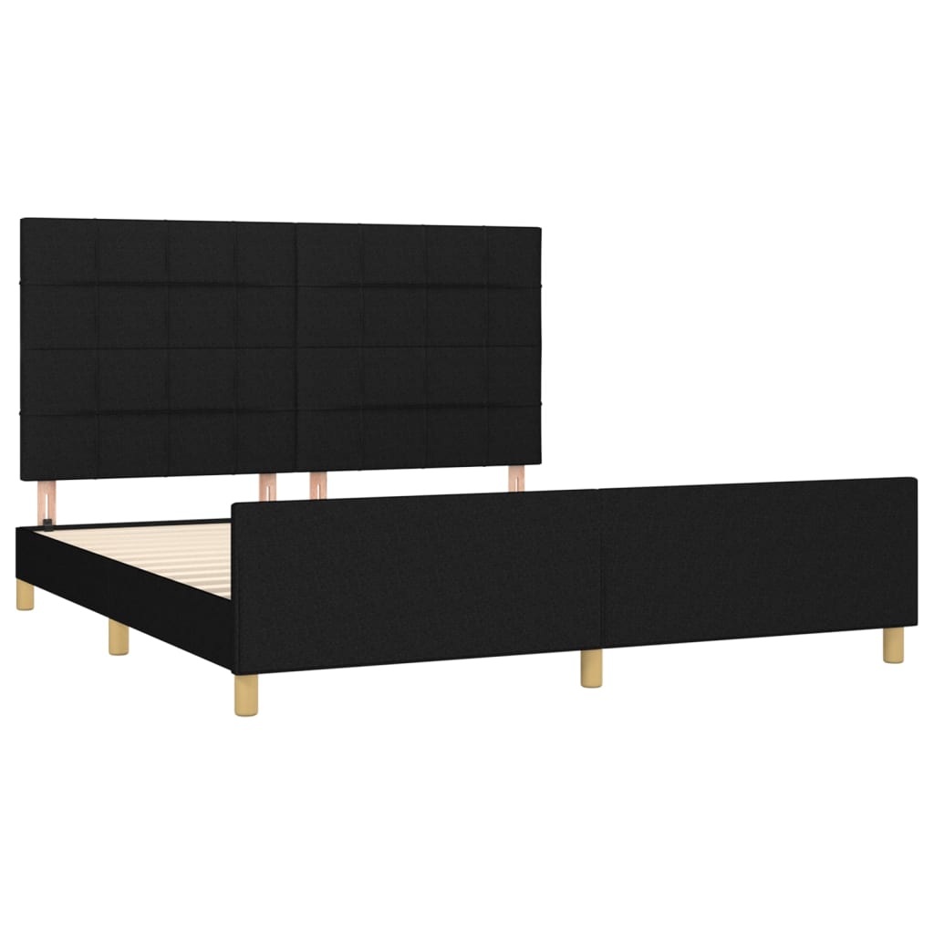 Okvir za krevet bez madraca crni 160x200 cm od tkanine
