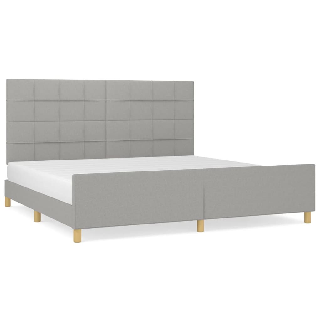 Okvir za krevet bez madraca svjetlosivi 200 x 200 cm od tkanine