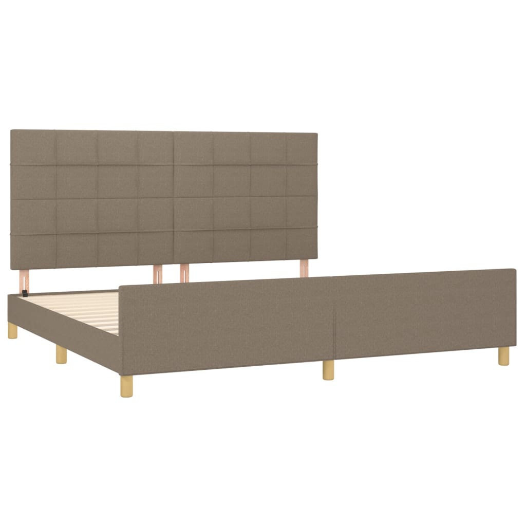 Okvir za krevet bez madraca smeđesivi 200x200 cm od tkanine