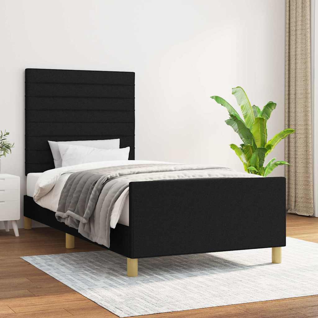 Okvir za krevet bez madraca crni 90x200cm od tkanine