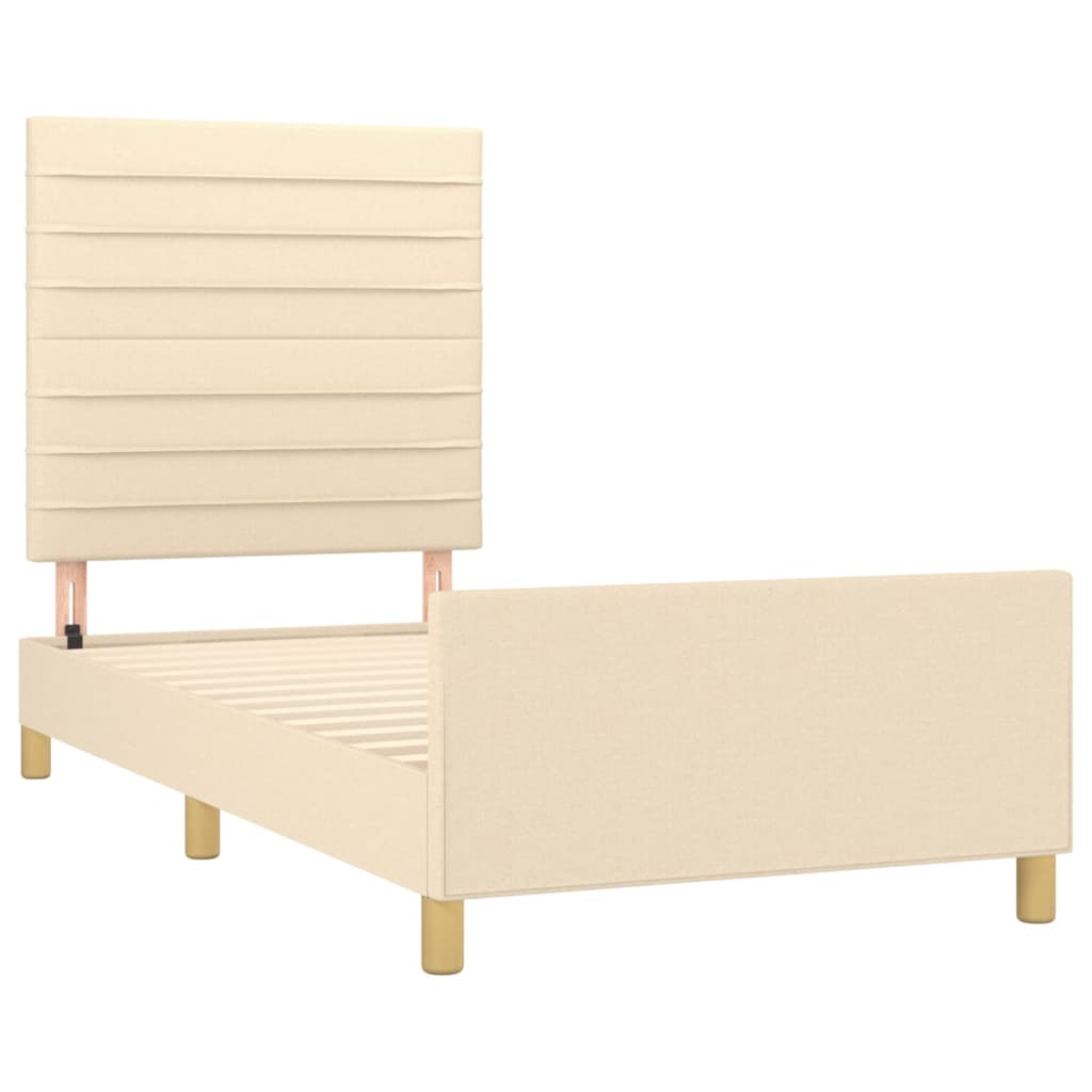Okvir za krevet bez madraca krem 90x200cm od tkanine