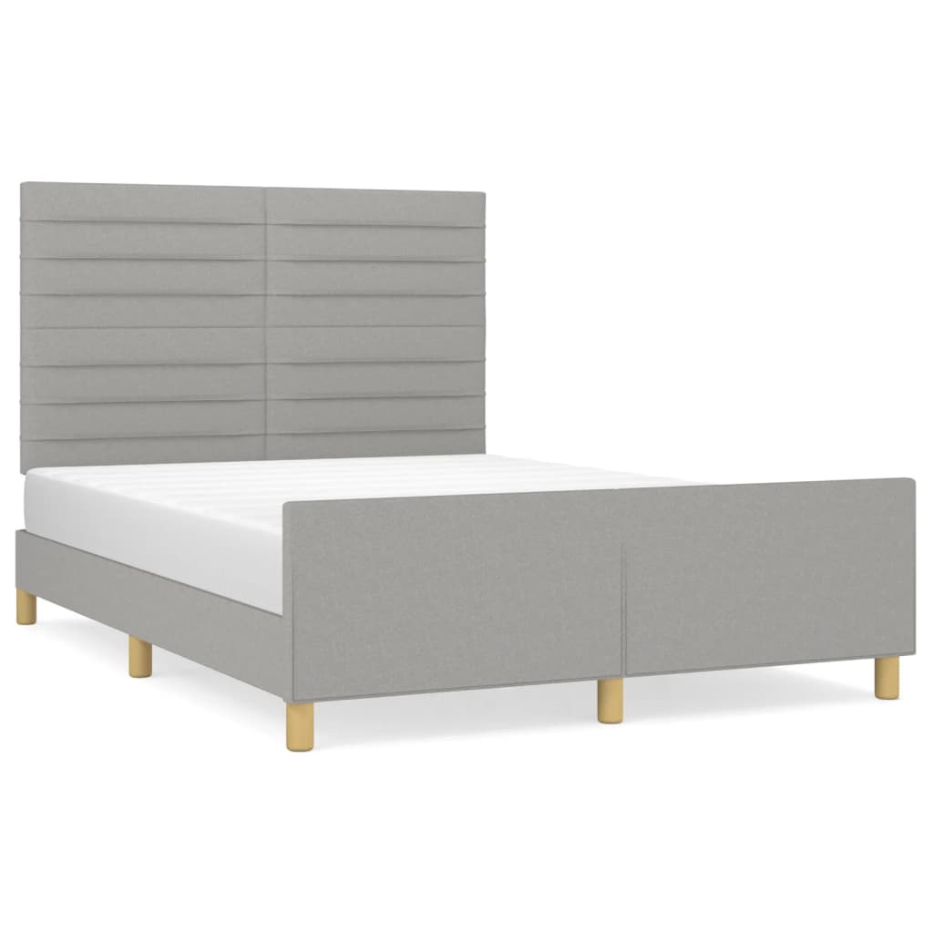 Okvir za krevet bez madraca svjetlosivi 140 x 190 cm od tkanine